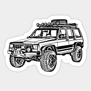 Cherokee XJ Adventure Sketch Art Sticker